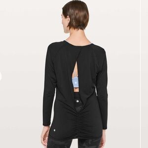 Lululemon Deep Stretch Long Sleece Cinch In Black